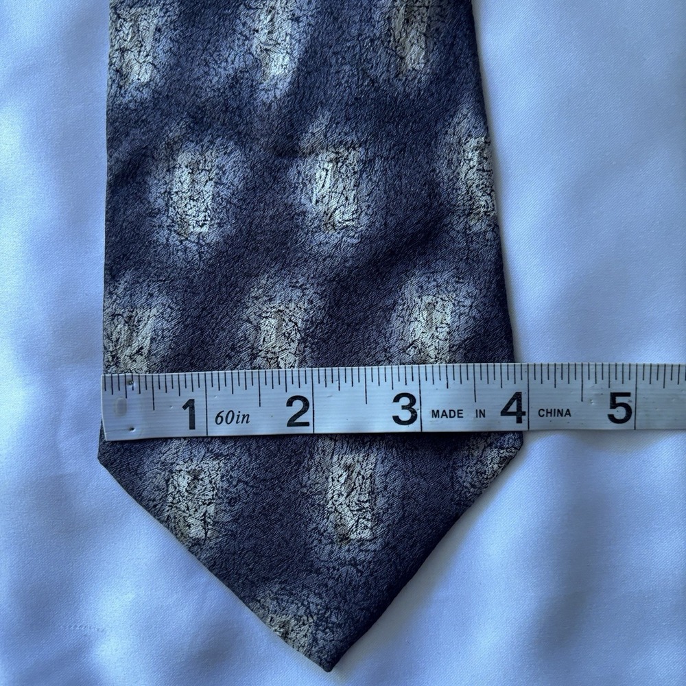 Pierre Cardin VTG Handmade 100% Silk Neck Tie  Black Silver Toned
